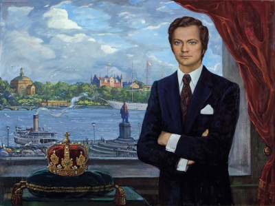 Портрет короля Швеции Карла XVI Густава.