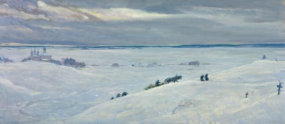 Зима. Похороны. Иллюстрация к поэме Н.А. Некрасова «Мороз-Красный нос»