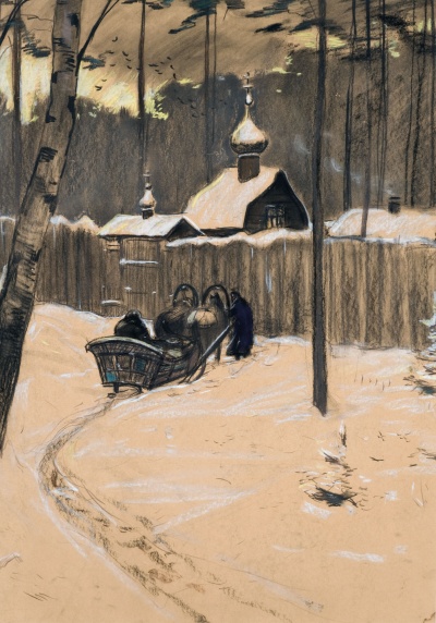 Скит. Иллюстрация к роману П.И. Мельникова-Печерского «В лесах»